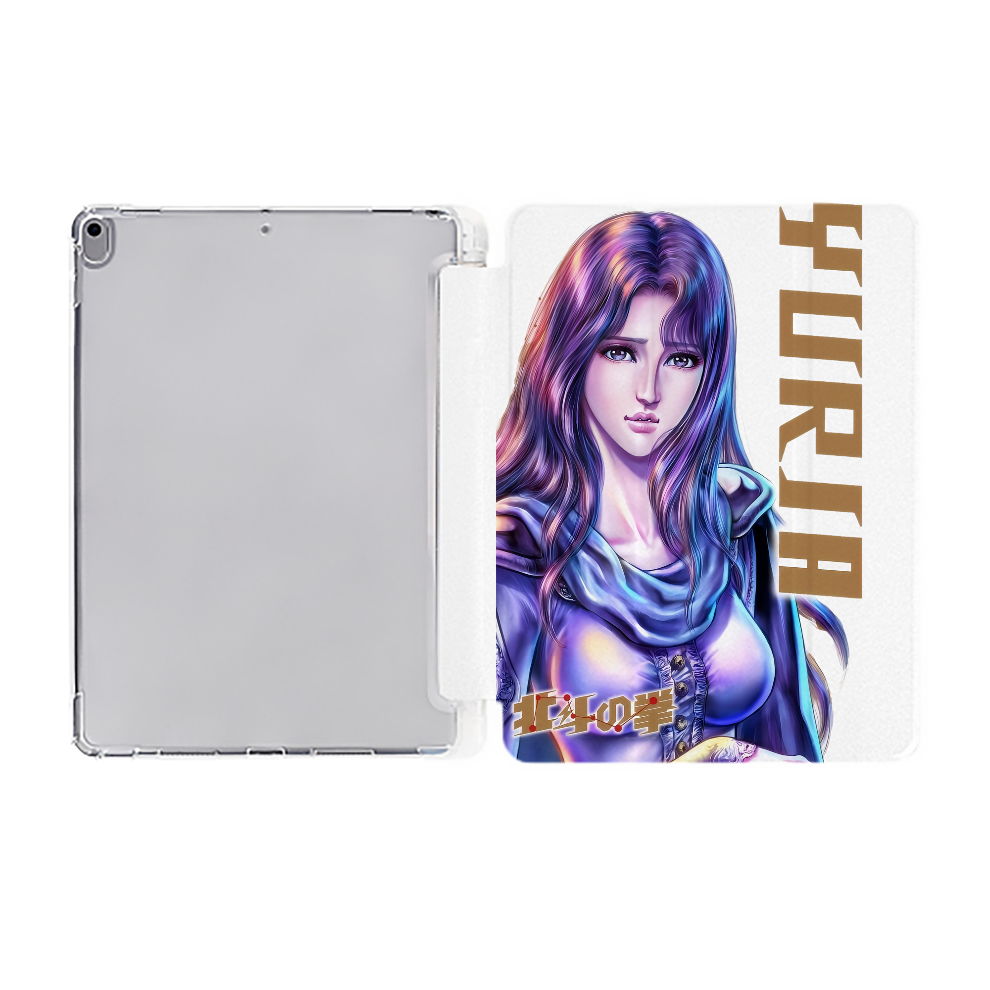 （画像用） 北斗の拳 Fist of the North Star IPad ケース ペン収納付き 三つ折りスタンド PUレザー×シリコン 対応機種9.5/10.5/10.9インチ